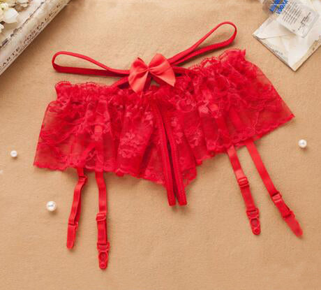 Bow Waist Design Lace  Garter Belt
