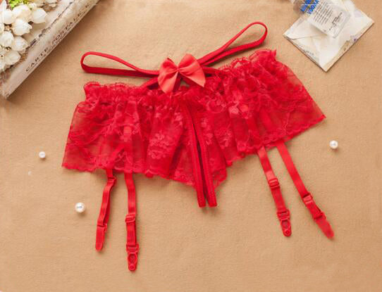Bow Waist Design Lace  Garter Belt