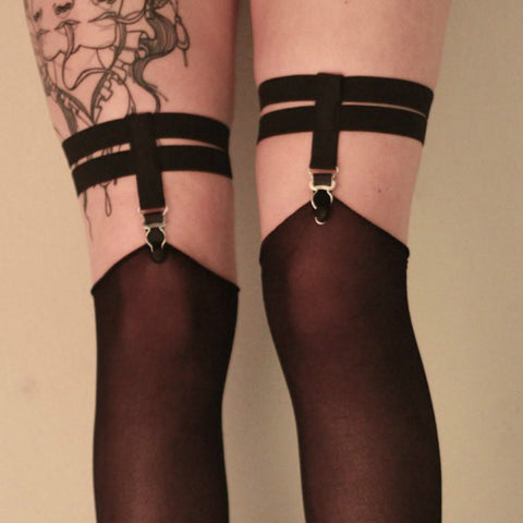 pastel goth female garter belt