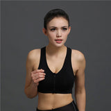 Zipper Bra Push Up Crop Top Seamless Sexy Brassiere