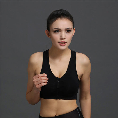Zipper Bra Push Up Crop Top Seamless Sexy Brassiere