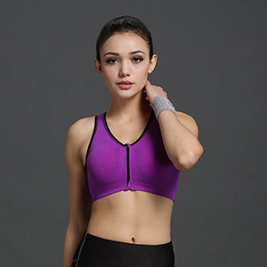 Zipper Bra Push Up Crop Top Seamless Sexy Brassiere
