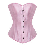 Lace up Boned Corset Floral Jacquard overbust Bustier Top