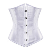 Satin Floral Underbust Corset Lace up Boned Body Shaper
