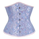 Satin Floral Underbust Corset Lace up Boned Body Shaper