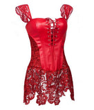 Faux Leather&Lace Corset and Bustier