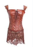 Faux Leather&Lace Corset and Bustier