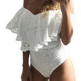 Summer Women Draped Ruffle Short Sleeves Bodysuit
