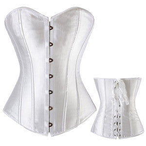 Sexy Lace up Boned Overbust Corset Bustier Top Waist