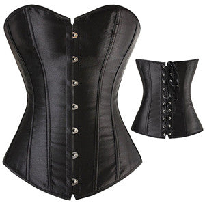 Sexy Lace up Boned Overbust Corset Bustier Top Waist