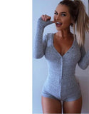 Lady V Neck Long Sleeve Bodysuit