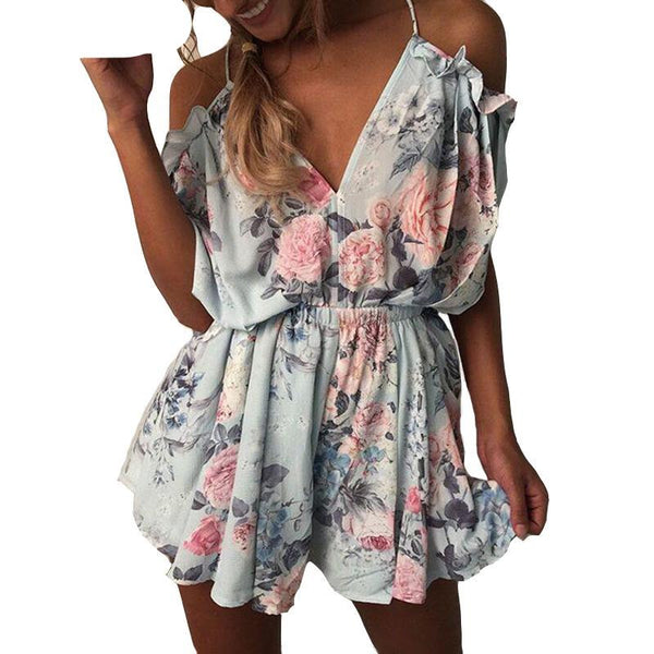 Floral Printed Off ShoulderWomen's Bodysuits